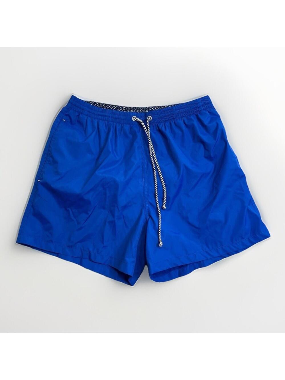 Zara Man Blue Mid-Length Swim Shorts Trunks Mesh Lining Size M